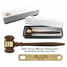 deluxe walnut finish gavel with gift box