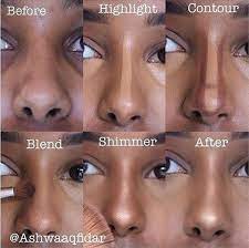 Step By Step Tutorial Of Nose Contouring Nose Makeup Nose Contouring Black Girl Makeup Tutorial