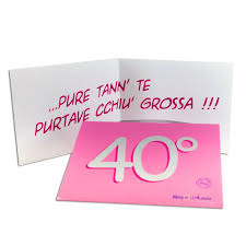 Biglietto Di Auguri Rosa Per 40 Anni Napolimania