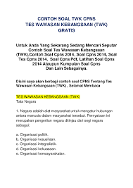 Soal cpns wawasan kebangsaan dan kunci jawaban. Pdf Contoh Soal Twk Cpns Tes Wawasan Kebangsaan Twk Gratis Muhammad Kamal Academia Edu