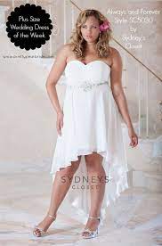 Plus Size Wedding Dress Of The Week Chiffon High Low Dress By Sydney S Closet The Pretty Pear Bride Plus Size Bridal Magazine Wedding Dresses High Low Informal Wedding Dresses Wedding Dresses
