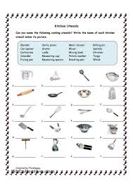 Free Kitchen Utensils Printable Homeschool Giveaways Kitchen Utensils Worksheet Cooking Classes For Kids Life Skills Classroom