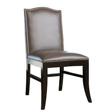 Light gray ash, nailhead finish: Leather Dining Room Chairs With Nailheads 44 Ideas Ldrcwn Wtsenates Info