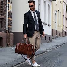 Black Blazer Khaki Pants Brown Shoes Black Blazer Jacket Tan Pants Grey Tie White Shoes Blazer Outfits Men Mens Outfits Black Suit Men