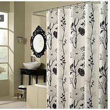 Spring Home Black And White Flower Fabric Shower Curtain 71 X 71 Inch Walmart Com Modern Shower Curtains Black Shower Curtains Elegant Shower Curtains