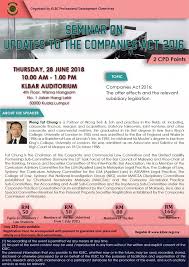 To provide for the incorporation, registration, organisation and management of companies, the capitalisation of profit companies, and the registration of offices of foreign companies carrying on business within the republic; Rescheduled Pdc Seminar On Updates To The Companies Act 2016 On 28 June 2018 Kl Bar
