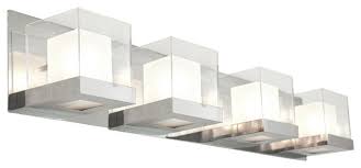 Brushed nickel finish bathroom vanity light with a racetrack design adds a polished look. Bathroom Vanity 4 Light With Chrome Tone Finished G9 Bulb Type 36 Inch 200 Watt Contemporary Bathroom Vanity Lighting By Rlalighting Houzz