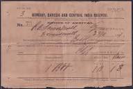 1891 Bombay, Baroda And Central India Railway Notice of Arrival (#2594)