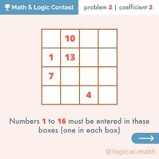 Place The Numbers 1 16 In These Boxes Math Logic Puzzles Physics Classroom Third Grade Science