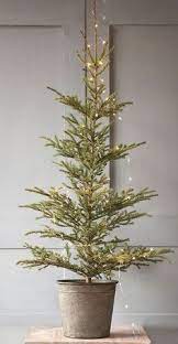 A Mini Christmas Tree With Fairy Lights Is A Must For The Holiday Season Potted Christmas Trees Simple Christmas Tree Simple Christmas