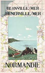 Normandie Blonville Mer By Bravura 1949 For More Inspiration Visit Http Pinterest Com Franpestel Bo Vintage Travel Posters Vintage Posters Travel Posters