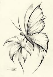 Many new printers have also have a scanner that allows you to make copies. Schmetterlinge Auf Blumenskizzen Pencil Drawings Of Flowers Flower Sketches Flower Drawing