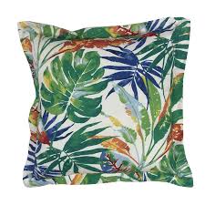 Allen Roth Green And Red Floral Square Throw Pillow Lowes Com Outdoor Decorative Pillows Square Throw Pillow Patio Cushions Outdoor