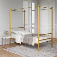 Mainstays Canopy Bed Twin Gold Metal Walmart Com Walmart Com