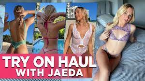 100% Hot! Sheer Lingerie & Bikini Try On Haul Video With Jaeda - YouTube