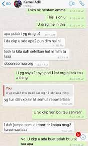 Dunia hiburan terus panas apabila pelakon zahirah macwilson berang dengan 'lakonan' kamal adli terhadapnya lalu bertindak berkongsi mesej perbualan mereka dengan orang ramai. Panas Zahirah Macwilson Tayang 8 Foto Perbualan Whatsapp Dengan Kamal Adli Iluminasi