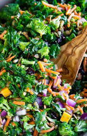 Broccoli Kale Salad With Lemon Dressing Recipe Kale Salad Massaged Kale Salad Vegetarian Recipes