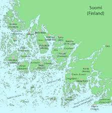 Map Of The Archipelago Sea East Of Aland Island Finland Archipelago Map Finland