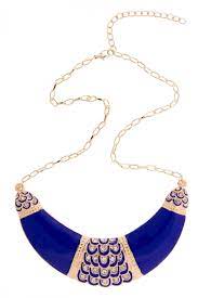 Metal And Enamel Short Necklace In Blue Colette Hayman