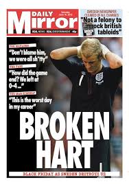 The daily herald's front page for ve day: Swedish Newspaper Aftonbladet Mock Up Daily Mirror Front Page With Their Dream Result For England Game Now See Our Response Mirror Online