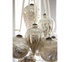 Mercury glass christmas tree ornaments are unique in their look compared to regular glass ornaments, and they offer much beauty for your christmas tree. Oversized Mercury Glass Ornaments Pottery Barn