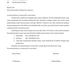 Proposal pengajuan daging qurban alawi library. Contoh Surat Edaran Tabungan Qurban Masnurul