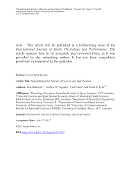 International research in sports and exercise science including physiology, psychology, sports medicine and biomechanics, coaching and talent . Pdf Strengthening The Practice Of Exercise And Sport Science