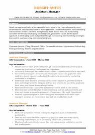 assistant manager resume samples