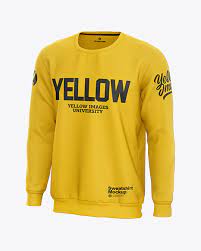 Download Men S Sweatshirt Mockup In Apparel Mockups On Yellow Images Object Mockups