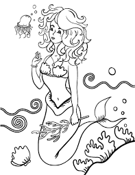 Top 100 fantasy sea creatures coloring pages. Free Mermaid Coloring Page