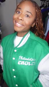 Just got my eagles “princess Diana” jacket so I had to do a try on! #eagles  #princessdiana #symonewiththesports #philadelphiaeagles #mitchellness