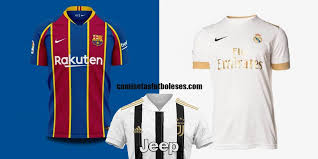 Camisetasfutboleses Com New 2020 2021 Football Kits Real Madrid Juventus Barcelona All The Top Clubs Shirts Je In 2020 Club Shirts Football Kits White Jersey