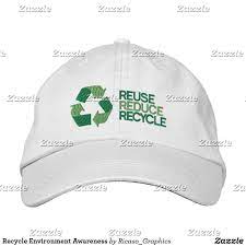 Recycle Environment Awareness Embroidered Baseball Cap Zazzle Com Embroidered Baseball Caps Baseball Cap Digital Embroidery