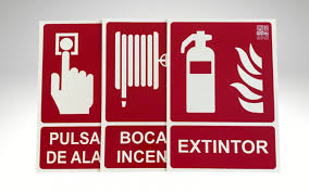 Concepto visual - letreros contra incendios