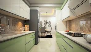 parallel kitchen with green and white cabinets and marble countertop kitchen design images modern kitchen design kitchen design color