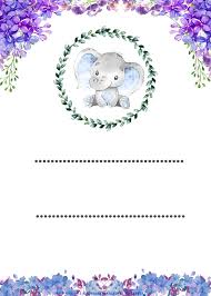 Remember to do a right click before saving, for having the image in its best quality. Elephant Baby Shower Invite Template Novocom Top