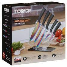 Check spelling or type a new query. Tower Iridescent Knife Set 5pc Kitchen B M Knife Sets Knife Sabatier