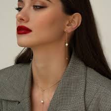 Pendientes Ariel Perla Oro Rosa