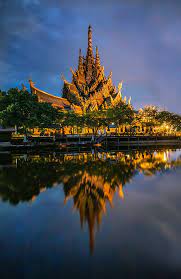 The Sanctuary Of Truth At Night Pattaya Thailand Pattaya Thailand Travel
