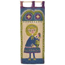 Evelyn Ackerman Girl With Flowers Tapestry Girls With Flowers Tapestry Flower Tapestry