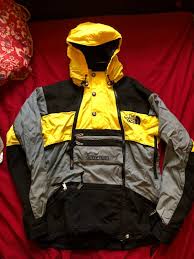The North Face 1991 Made In Usa Vintage Yellow Gray And Black Steep Tech Size M Heavy Coats Fo Vintage Clothing Men North Face Outfits Vintage Street Fashion