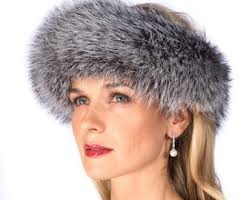 Silver Fox Fur Headband New Manufactured in US