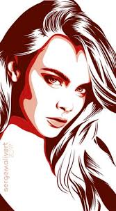 Cara Delevingne Red By Sergemalivert On Deviantart Portrait Illustration Vector Portrait Illustration Vector Portrait