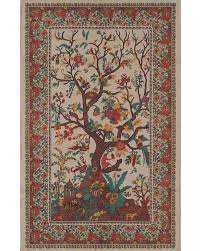 The elegant colours used in this wall hanging/bedspread will match your bedroom decor. Tree Of Life Tapestry Bedspread In Cream Turtle Island Imports