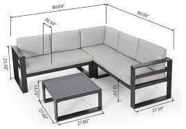 Queena Outdoor Aluminum Sofa Sectional With Coffee Table Transitional Outdoor Lounge Sets By Gd Welded Furniture Sofa Design Furniture Design Living Room