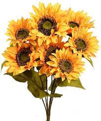 Sunflower Bush X7 20 Yellow Gold Artificial Flowers Sunflower Types Of Flowers