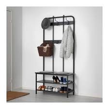 Pinnig Garderobenstander Mit Bank Schwarz Ikea Deutschland Bank Mit Schuhaufbewahrung Garderobe Stander Garderobe Mit Sitzbank