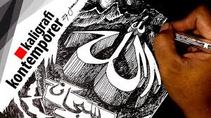 Gambar kaligrafi merupakan seni tulis yang berkembang di jazirah arab. Kaligrafi Kontemporer Sederhana Nusagates