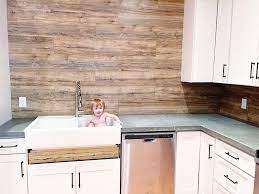 Laminate Flooring Backsplash It Looks Like Wood Bower Power Trendy Kitchen Backsplash Wood Backsplash Home Decor Kitchen