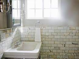 Classic white carrara with subway waterfall. 15 Classic Bathroom Tile Designs That Will Never Go Out Of Style